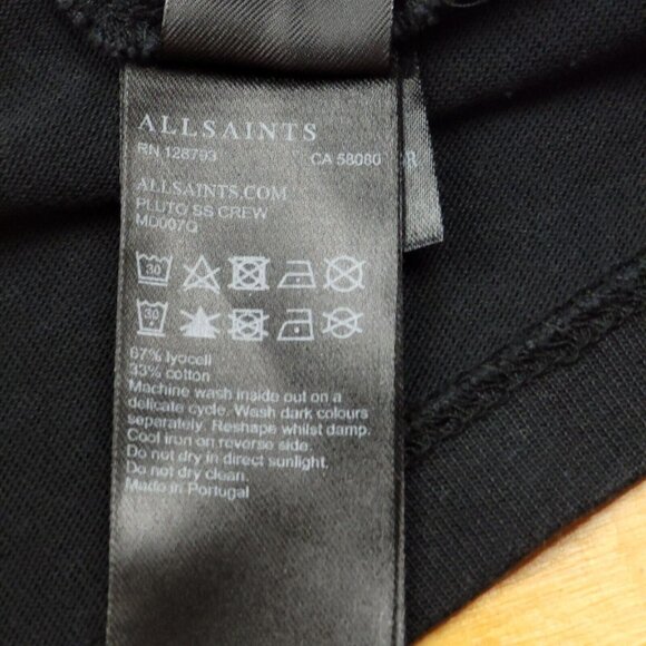 ALLSAINTS Mens Oversize XS T-Shirt Pluto SS Crew Grey Hi-Lo Hem MD007Q - Picture 7 of 13